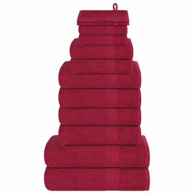 Afbeelding van VidaXL 12 delige handdoekenset 360 g/m² 100% katoen bordeauxrood
