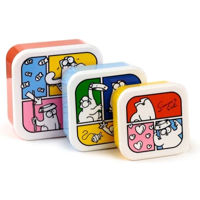 Afbeelding van Lunchbox 3 stuks in elkaar Simons Cat
