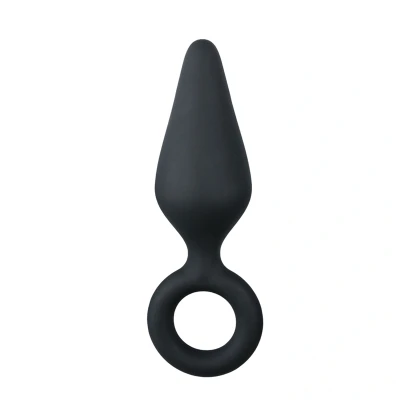 Afbeelding van Zwarte Medium Buttplug Met Trekring