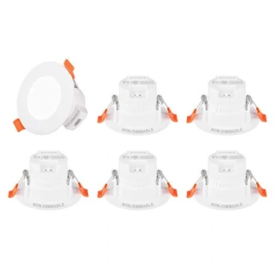 Afbeelding van ENUOTEK 5W LED Spotjes in Plafond, IP44 voor Badkamer Keuken Woonkamer, Verlichting Kleur Instelbaar 3000K 4000K 5000K, Plafondgat 65 80MM, 6 Lampen