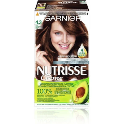 Afbeelding van 3x Garnier Nutrisse Ultra Crème Permanente Haarkleuring 4.3 Goudbruin