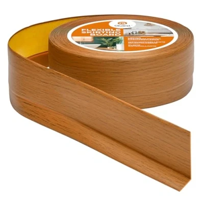 Afbeelding van Quest Zachte Plint Zelfklevend, PVC Eindlijst 50 mm x 20 Flexibele Afwerkstrip voor Keuken, Badkamer, Muur, Vloer Decoratief, UV bestendig (Eik rustiek, 5m)