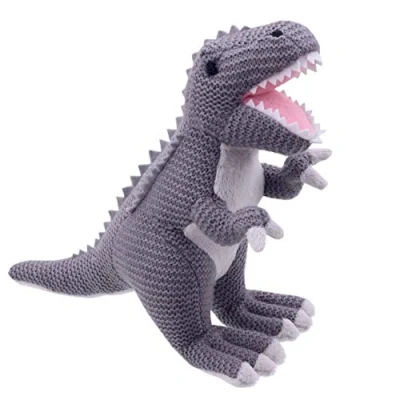 Afbeelding van Wilberry Knitted Small Grey T Rex Dinosaur Soft Toy WB004308