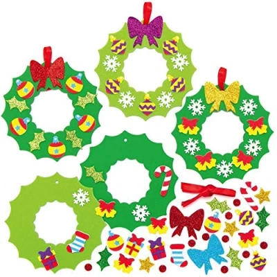 Afbeelding van Baker Ross AX504 Foamkransen Pakket Van 8, Kinderkransring Om Te Ontwerpen En Versieren, Ideale Kerstversiering, Ideaal Voor School Knutselgroepactiviteiten