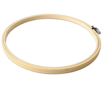 Afbeelding van TE DecoArt Borduurlijst hout rond 17 cm frame set spanraam borduurring kruissteek houten ring borduurwerk hoop DIY knutselen en borduren