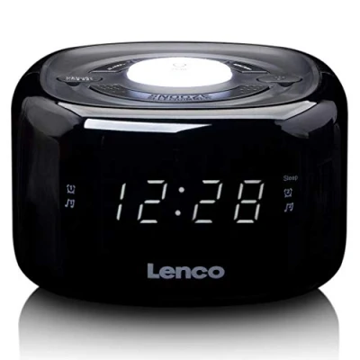 Afbeelding van Lenco Cr12 bk wekkerradio met dimmerfunctie en nachtlampje LCR12BK