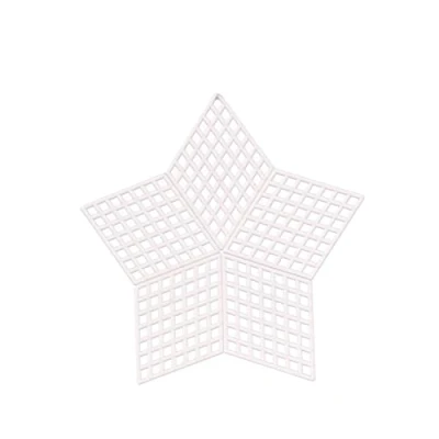 Afbeelding van Vaessen Creative Plastic Canvas, stervormig, 7 tellen, flexibele gaasbladen voor ambachten, borduurwerk en kruissteek, 10 stuks, ø8cm of 3,1 inch, transparant