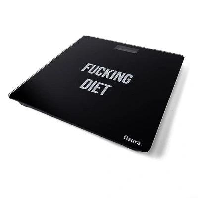 Afbeelding van Fisura Digitale weegschaal. Glazen Elektronische badkamerweegschaal tot 180 kg en 50 g nauwkeurigheid, Step On technologie. 30 x cm (Diet, zwart)
