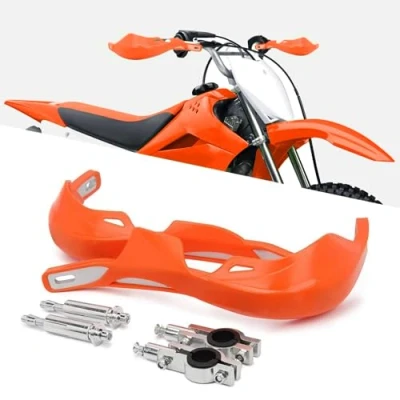 Afbeelding van handbescherming voor motorfiets, 22 mm tot 28 mm, Ron ATV, pitbike, offroad, motorcross, enduro, MX oranje