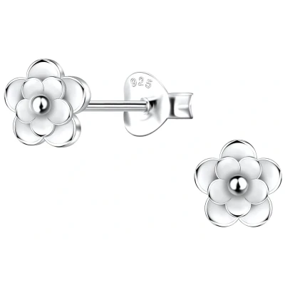 Afbeelding van JoyS Zilveren bloem oorbellen 6 mm bloemetje oorknoppen sterling zilver 925