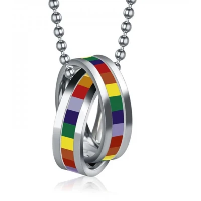 Afbeelding van LGBT ketting Sieraden Pride LGBTQ Regenboog 3 Trendy Sieraad Cadeau Hanger