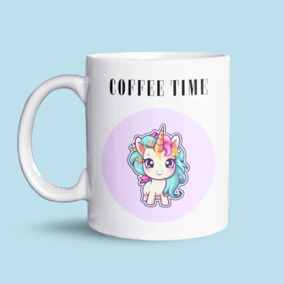 Afbeelding van Grappige Eenhoorn Mok Coffee Time Voor Koffieliefhebbers en Fans Leuk Cadeau Idee 325 ml Keramische