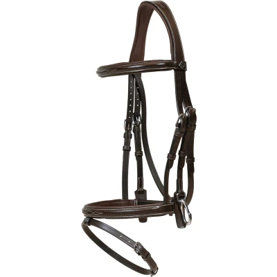 Afbeelding van Flash noseband Bridle with snaps Brown Cob WBD