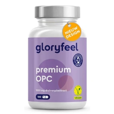 Afbeelding van OPC capsules Hoogste gehalte volgens HPLC 1050mg druivenpitextract met 630mg pure Laboratoriumstudie van Franse druiven 180 Veganistisch