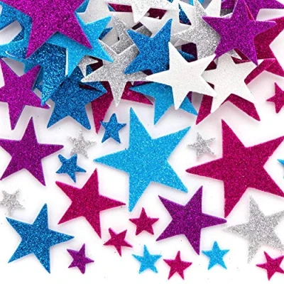 Afbeelding van Baker Ross AX435 Winter Glitter Foam Stickers Pak Van 195, Kinderstickers, Ideaal Voor En Knutselprojecten Het Maken Kaarten