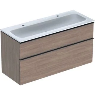 Afbeelding van Geberit icon wastafelonderkast met wastafel 2 laden soft close handgreep hxbxd 630x1200x480mm eiken 502 338 jh 1