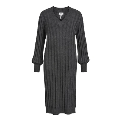 Afbeelding van Object Objalice L/S NOOS Gebreide jurk, Dames, Maat: 40, Dark grey melange