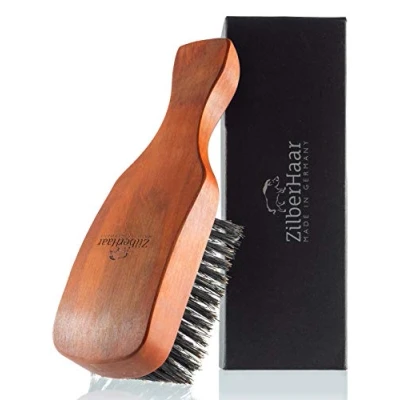 Afbeelding van ZilberHaar Haar en baardborstel voor mannen, stijve wildzwijnharen perenhout, alle baard haartypes, perfect dik of dun haar, Made in Germany