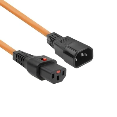 Afbeelding van ACT AK5036 230V Stroomkabel C13 Lockable /C14 Oranje 1 meter