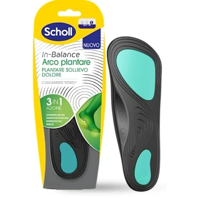 Afbeelding van Scholl In Balance Arch, voetbed voor pijnverlichting, orthopedische inlegzolen platte voeten, dubbellaagse dempende gelinlegzolen met flexibele ondersteuning, maat L (42,5 45), 1 paar