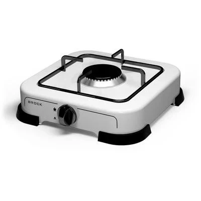 Afbeelding van BROCK Electronics GS 001 W Gasfornuis Enkele Brander G30 G31 Wit, Kookplaat, Wit