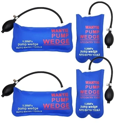 Afbeelding van WANYIG 4 Packs Air Wedge Pump Uitlijning Tool Opblaasbaar voor thuisgebruik Deurvenster Installatie en Auto Reparatie (Kleine Rechthoek+Grote Rechthoek)