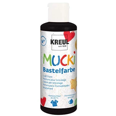 Afbeelding van MUCKI Zwarte Knutselverf 80ml Dermatologisch getest, parabenenvrij, glutenvrij, lactosevrij, veganistisch