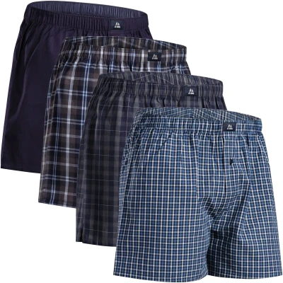 Afbeelding van DANISH ENDURANCE Losse Boxershorts Biologisch Katoen Heren Ondergoed Knoopgulp 4 pack Maat 4XL