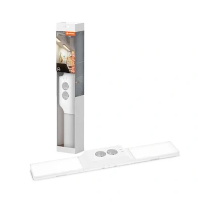 Afbeelding van LEDVANCE onderkastlamp met 2 stopcontacten en USB C poorten, wide flood straling (schijnwerper), 10 W, 500 lm, 3000 K, 830 warmwit, dimbaar, witte set van kunststof (PC), IP20