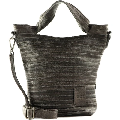 Afbeelding van FREDsBRUDER Leren Schoudertas Ibbick Bucket Shopper Graphite Taupe