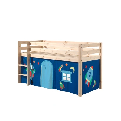 Afbeelding van Halfhoogslaper Charlotte met bedtent Astro dennenhout