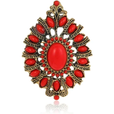 Afbeelding van Vintage Turquoise Ovale Broche Pin Voor Vrouwen en Meisjes