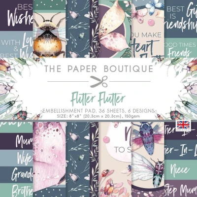 Afbeelding van The Paper Boutique Flitter Flutter 8x8 Embellishments Pad