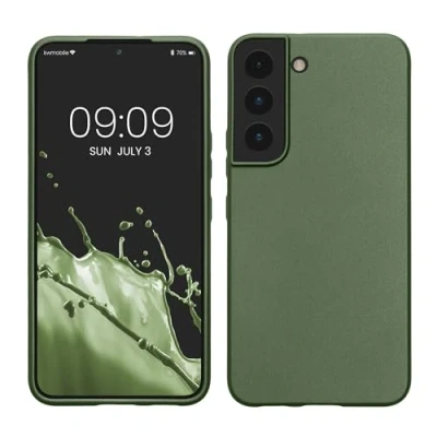 Afbeelding van kwmobile telefoonhoesje compatibel met Samsung Galaxy S22 hoesje Zachte case voor smartphone Back cover in metallic dennengroen
