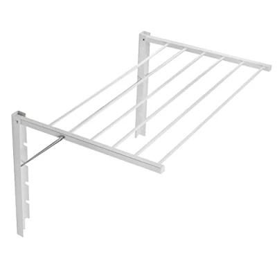 Afbeelding van Droogrek Opklapbare badkamerdroger aan de muur gemonteerd 80 cm wit