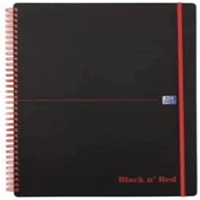 Afbeelding van Notitieboek oxford black n&#039; red a4 pp lijn 5 stuks