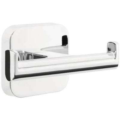 Afbeelding van tesa® Elegaant dubbele haak, zelfklevend, verchroomd, uniek ontwerp, 42 mm x 80 50