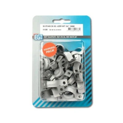 Afbeelding van Ijzeren zadel wit 3/4&quot; 19mm 50st