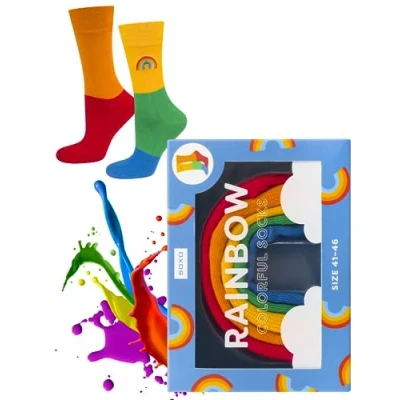 Afbeelding van soxo Warmte Sokken Heren Cadeau Voor Vrouwen Happy Socks Woman 36 40 Regenboog