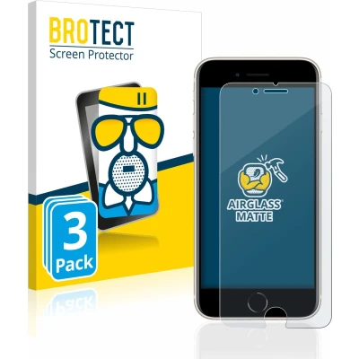 Afbeelding van BROTECT AirGlass Matte kogelwerende glasfolie (3 Stuk, Apple iPhone SE), Smartphone beschermfolie, Grijs