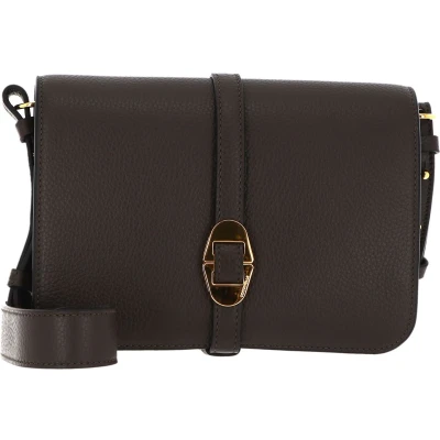 Afbeelding van Coccinelle Leren Schoudertas Avondtas Cosima Crossbody Bag Bark Bruine