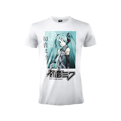 Afbeelding van Difuzed Hatsune Miku T shirt Anime Waifu officieel wit unisex volwassenen jongens, Wit, XL