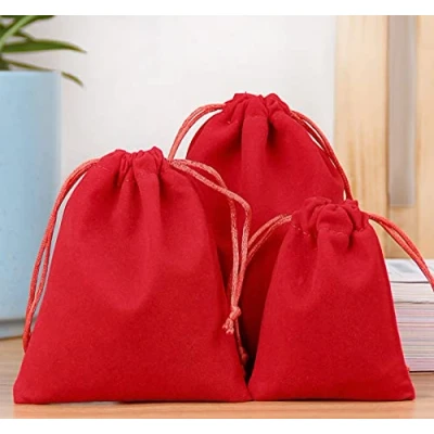 Afbeelding van NC 10 stuks grote fluwelen zakken met trekkoord geschenkzakken sieradenzakje doek zakje zakjes gunsten 20 * 25 cm