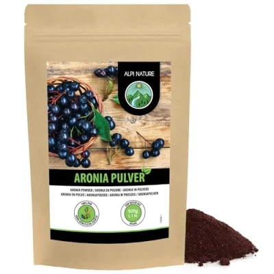 Afbeelding van aronia poeder, gemalen 100% natuurlijk, vegan, bessen zacht gemalen, uiteraard zonder toevoegingen (500 GR)