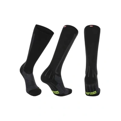Afbeelding van DANISH ENDURANCE Compressiekousen Dames &amp; Heren Steunkousen 21 26 mmHg Hardlopen Sporten Zwart Grijs Maat 43 47 (L)