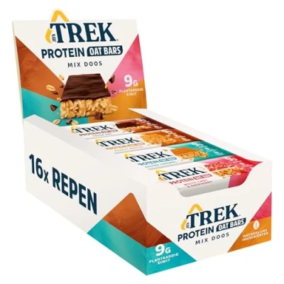 Afbeelding van JB&#039;s TREK Eiwit Havermoutreep Mixdoos Plantaardige Eiwitten Glutenvrij 16 x 50g Repen 800g