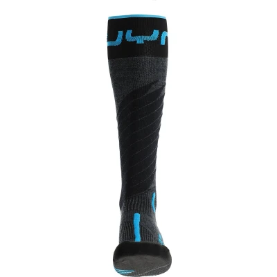 Afbeelding van Skisok UYN Men One Merino Anthracite/Turquoise Schoenmaat 42 44