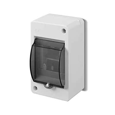 Afbeelding van ELEKTRO PLAST Opbouw kleine verdeler verdeelkast zekeringkast 1 rij 3 modules IP30 lichtgrijs
