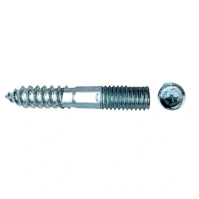 Afbeelding van DOJA Barcelona Dubbele draadschroef 25 tapbouten M8x50 in gegalvaniseerd staal Schroefverbinding voor houtschroeven, meubelpoten, metalen klemmen, houten plank
