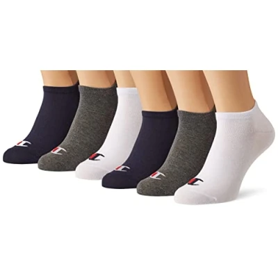 Afbeelding van Champion Unisex vrijetijdssokken (6 stuks), marineblauw, wit, lichtgrijs gemêleerd, 35/38 EU